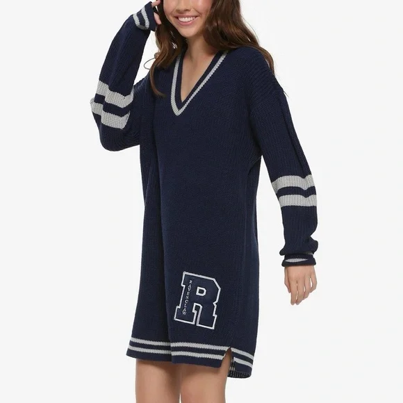 V Neck Sweater Ravenclaw Collared Sweatshirt Ravenclaw Knitted